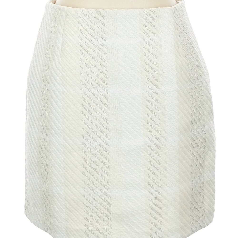 H&M Cream Textured Pencil Skirt